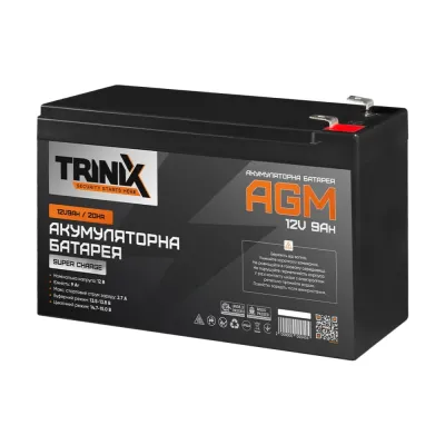 Trinix 12V9Ah/20Hr Super Charge AGM Акумуляторна батарея 12В 9А*год свинцево-кислотна