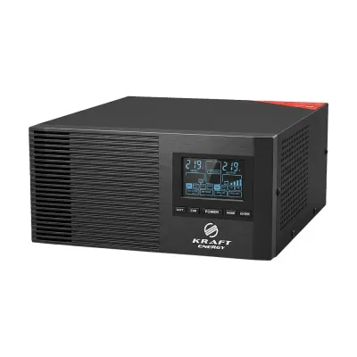 Інвертор Kraft KRF-AVR1000VA/800W-12V з правильною синусоїдою під зовнішній акумулятор