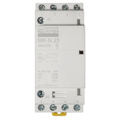 Модульний контактор АСКО-УКРЕМ MK-N 4P 25A 2NO2NC 220V (A0040030030)