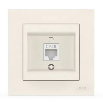Розетка ELBI VEGA біла комп'ютерна 1-на CAT6 RJ45 (510-010200-247)