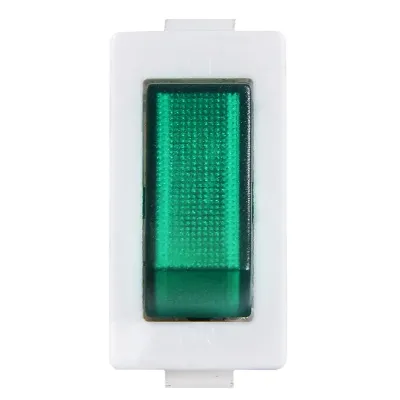 Перемикач АСКО-УКРЕМ 1 клав. зелений з підсвічуванням KCD3-101N-13 GR/WH 220V (A0140040041)