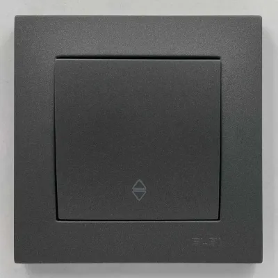 Вимикач ELBI VEGA антрацит матовий 1-кл прохідний (510-016700-209)