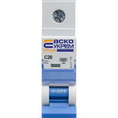 Модульний автоматичний вимикач АСКО-УКРЕМ UTrust 1р 20А С 6kА (A0010210052)