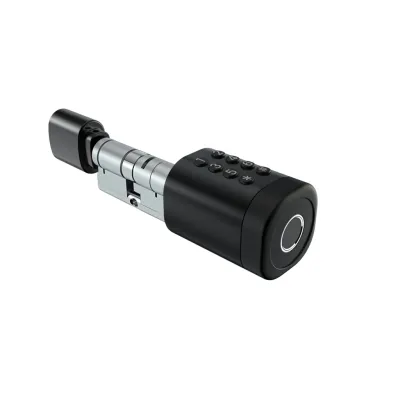 Розумний дверний біометричний замок (циліндр) SEVEN LOCK SL-7774BF black (35-90 мм)