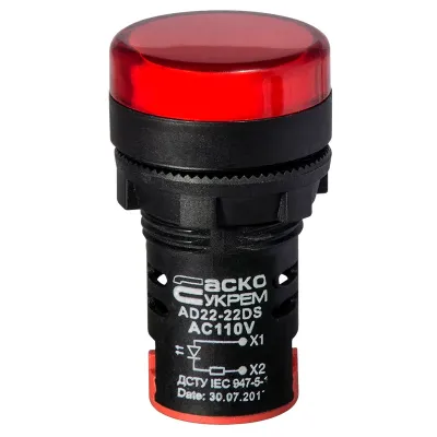 Сигнальна арматура АСКО-УКРЕМ AD22-22DS червона 110V АC (A0140030067)