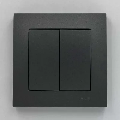 Вимикач ELBI VEGA антрацит матовий 2-кл (510-016700-202)