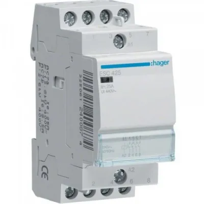 Контактор модульний Hager 4p 25A 4NO 230B AC (ESC425)