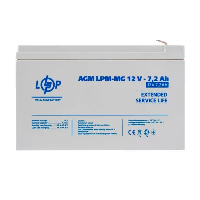 Акумулятор мультигелевий LPM-MG 12V - 7.2 Ah Уцінка 10.2024