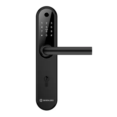 Розумний дверний біометричний замок SEVEN LOCK SL-7768BF (85мм) black