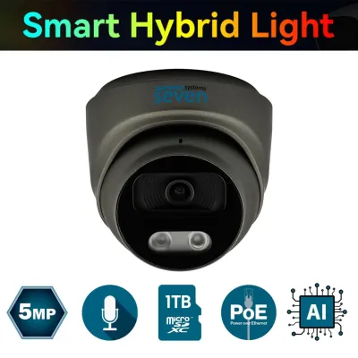 IP-відеокамера 5 Мп SEVEN IP-7215PA-DL black 2,8 мм з розумним подвійним підсвічуванням