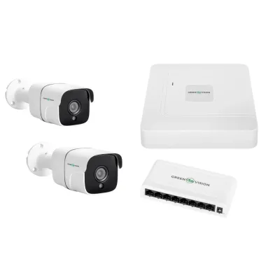 Комплект відеоспостереження вуличний на 2 циліндричні камери GV-IP-K-W60/02 5MP (Lite)