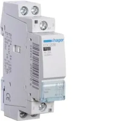 Контактор модульний Hager 1p 25A 2NC 230B AC (ESC226)