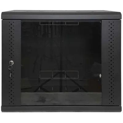 EServer 9U 600х350х503 скло, чорна Шафа