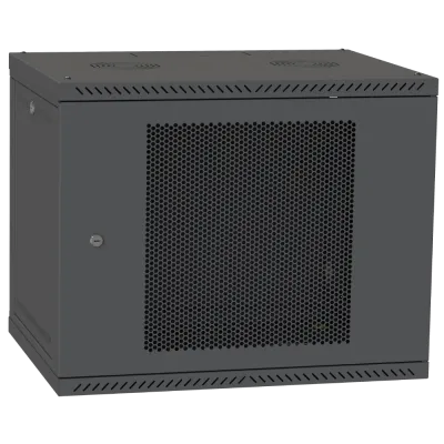 IPCOM 9U 600x600 Шафа телекомунікаційна двері перф (чорна)