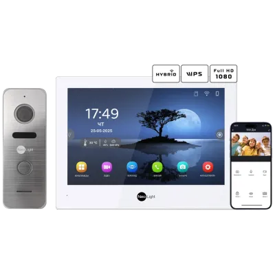 Neolight ALPHA Hybrid + PRIME FHD Silver з кутком Комплект відеодомофону