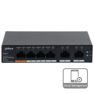 Dahua DH-CS4006-4GT-60 PoE Комутатор 6 портів керований
