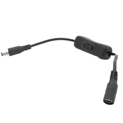 DC-F => DC-M (D 5,5x2,5мм) Black Подовжувач живлення з вимикачем