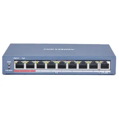 Hikvision DS-3E0109P-E(C) POE Комутатор 8 портів некерований