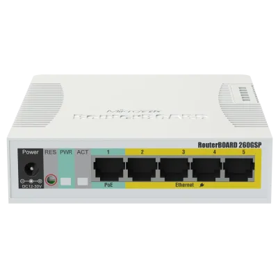 MikroTik RB260GSP (CSS106-1G-4P-1S) PoE Комутатор 5 портів керований