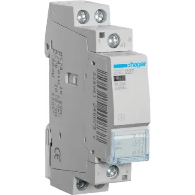 Контактор модульний Hager 2p 25A 2NO 230B AC (ESC227)