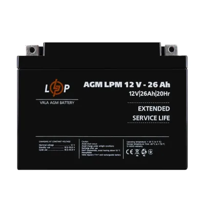 Акумулятор AGM LPM 12V - 26 Ah Уцінка 11.2024