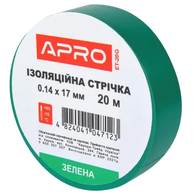 APRO 0.14х17 мм 20 м Iзоляцiйна стрiчка зелена