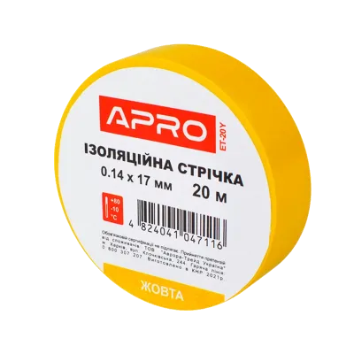 APRO 0.14х17 мм 20 м Iзоляцiйна стрiчка жовта