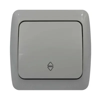 Вимикач ELBI EVA сірий 1кл прохідний IP54 (554-011500-209)