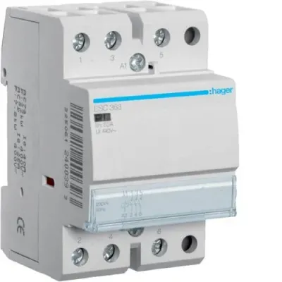 Контактор модульний Hager 3p 63A 3NO 230B AC (ESC363)