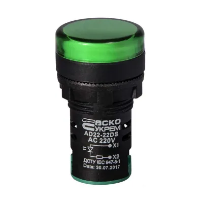 Світлосигнальна арматура AD22-22DS зелена 220V АC (A0140030045)
