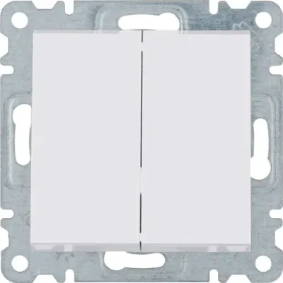 Вимикач Hager Lumina білий 2-кл 10АХ/230В (WL0040)