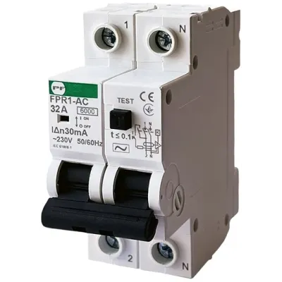 Реле захисного відключення Промфактор FPR1-AC  32А/0,03A  2P АС 6kA