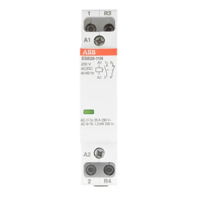 Контактор модульний ABB 2p 20А 230В AC/DC ESB20-11N-06 (1SBE121111R0611)