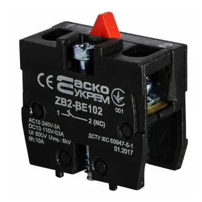 Блок контакт АСКО-УКРЕМ для постів ZB2-BE102 N/C (A0140010028)