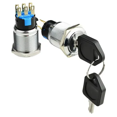 Кнопка металева з ключем 3-и позиційна 2NO+2NC TY 19C-K11/3 (A0140010214)