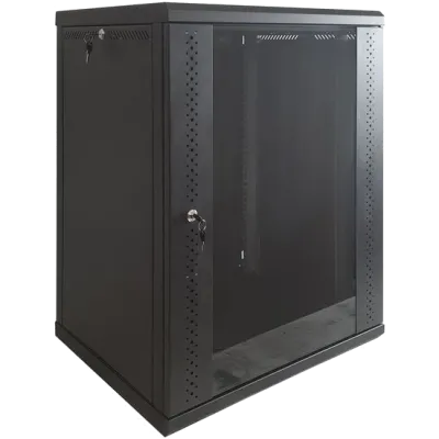 EServer 15U 600х500х773 скло, чорна Шафа