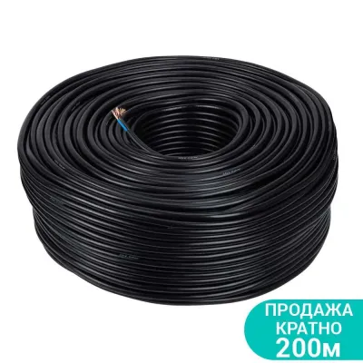Кабель електричний для свердловинних насосів H07RN -F круглий (3×2.0мм²) 200м Dongyin (779946)
