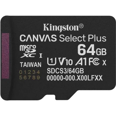 Kingston microSD64GB C10 UHS-I A1 V10 R100MB/s Карта пам'яті