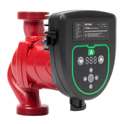 Насос циркуляційний енергозберігаючий 50-130Вт Hmax 8м Qmax 130л/хв Ø2″ 180мм + гайки Ø1¼″ WETRON (774364)
