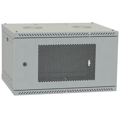 IPCOM 4U 600x350 двері перфорація (сіра) Шафа телекомунікаційна