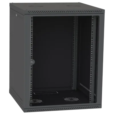 IPCOM СН-18U 600х600 Шафа телекомунікаційна двері скло (чорна)