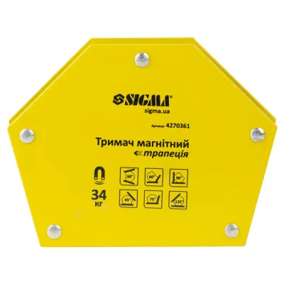 Магніт для зварки трапеція 34кг 105×65×65×45мм (30,45,60,75,90,135°) SIGMA (4270361)